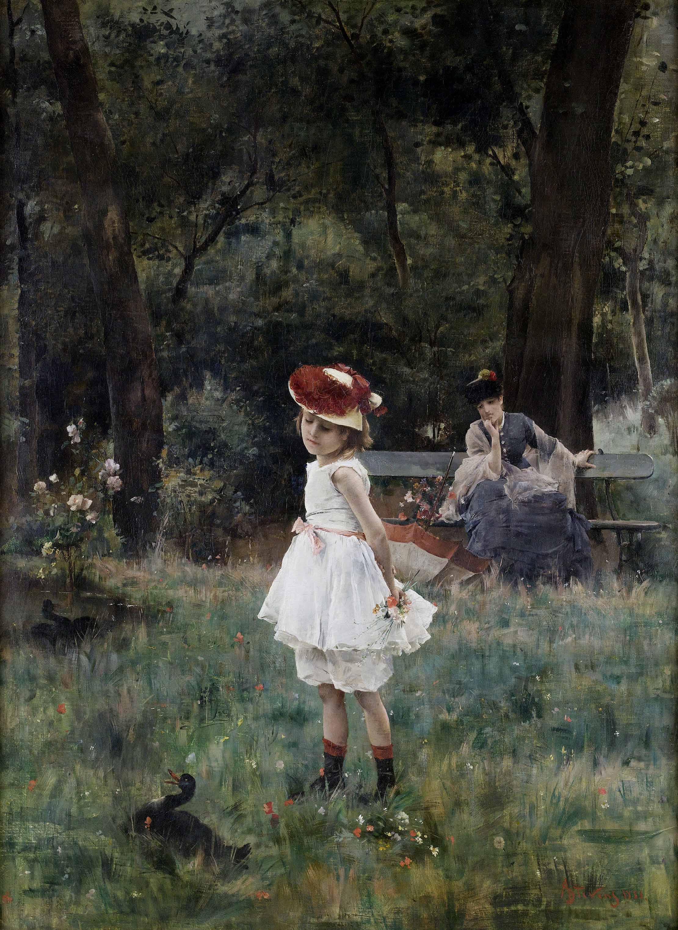 Alfred Stevens La Fillette aux canards